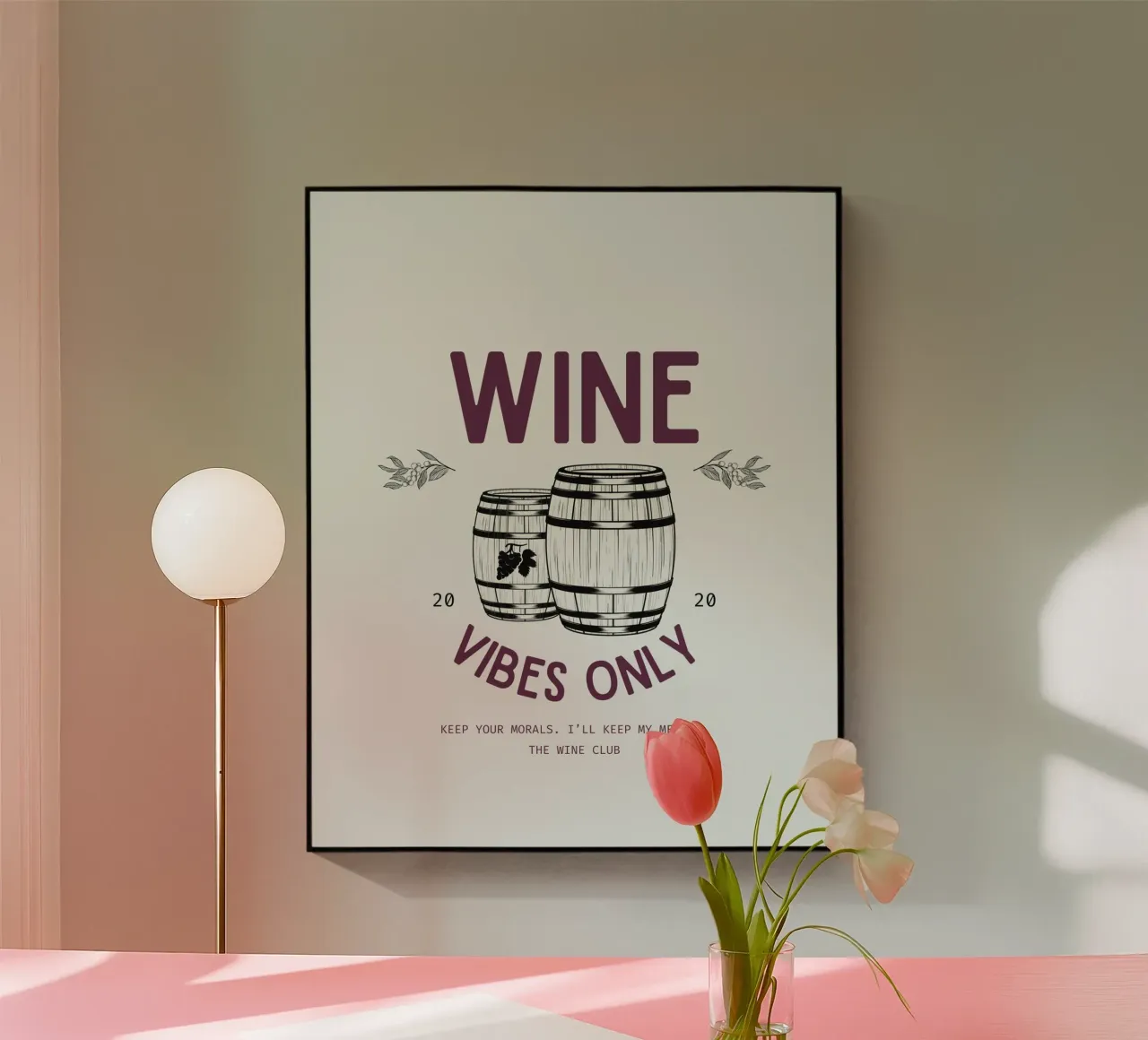 WINE VIBES ONLY plexiglass da THE WINE CLUB