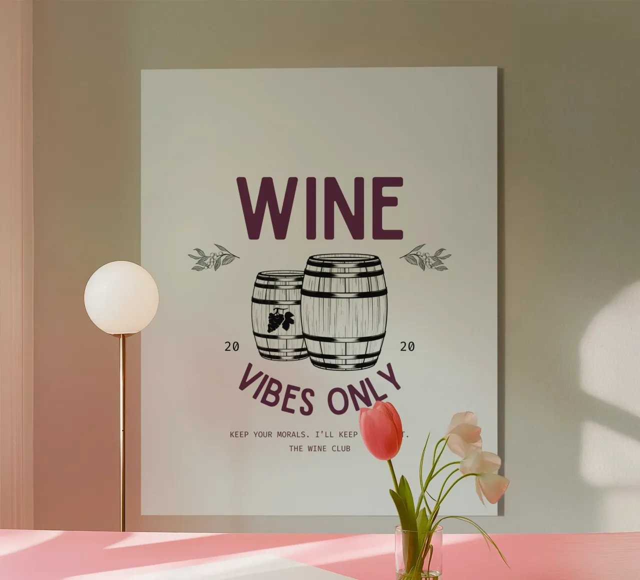WINE VIBES ONLY plexiglass da THE WINE CLUB