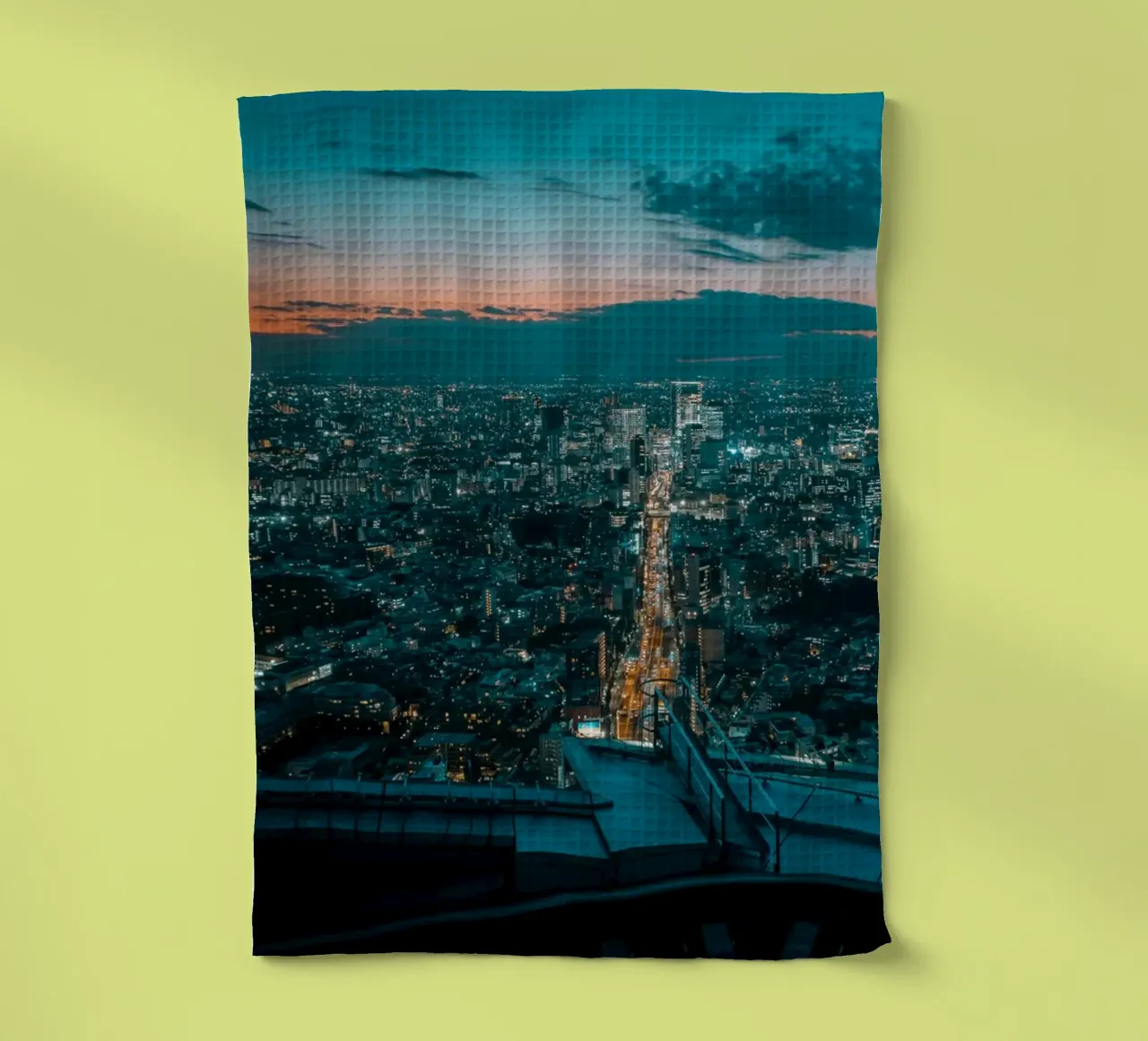Vue nocturne de Tokyo, Japon torchon de Marcel Bisig