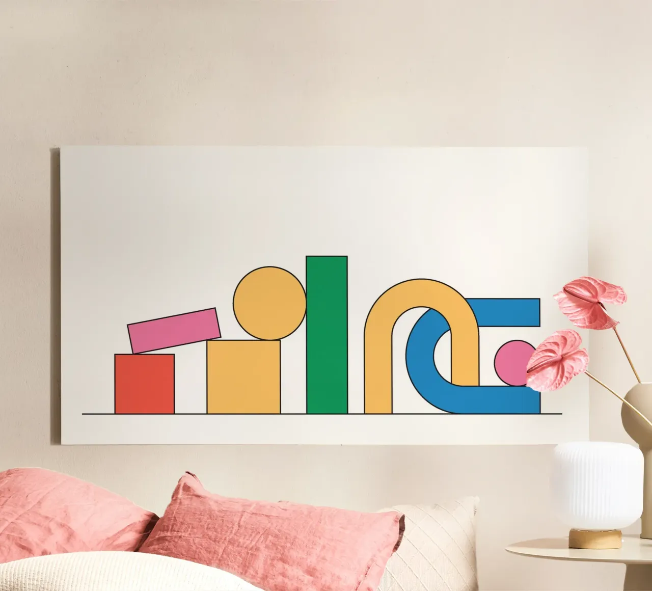 Geometric Stack Abstract canvas by Studio Fun Boy