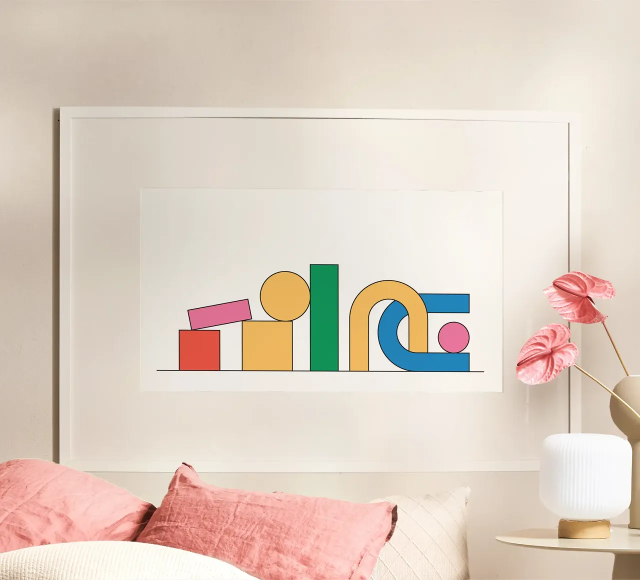 Geometric Stack Abstract poster by Studio Fun Boy