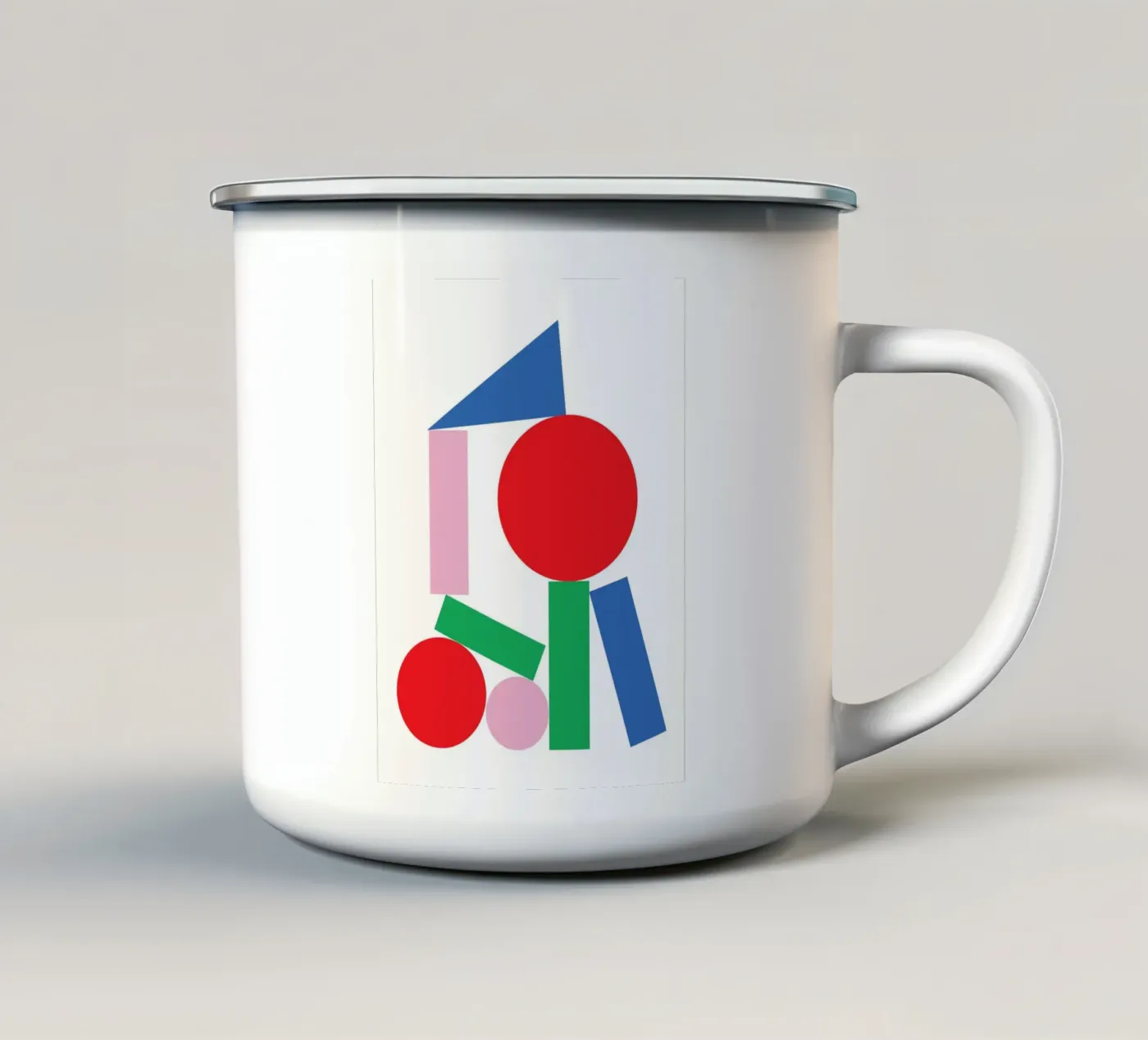 Geometric Stack Stable enamel mug by Studio Fun Boy