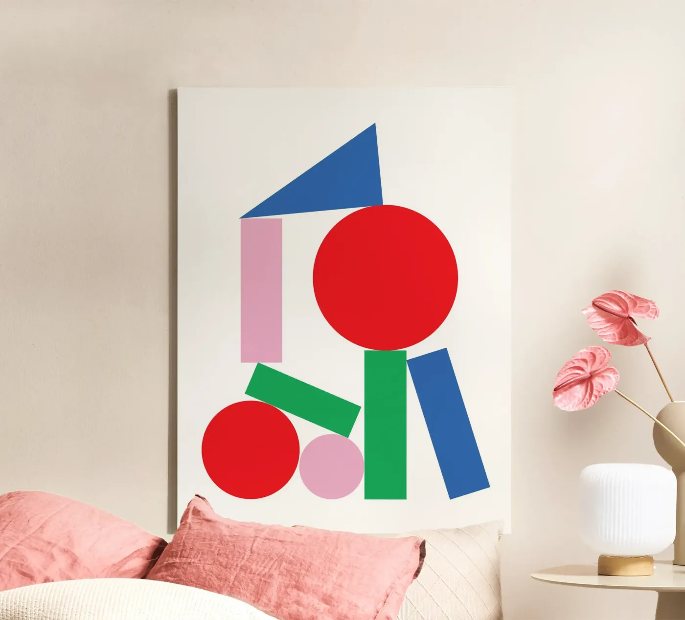 Geometrische Stapel Stal canvas van Studio Fun Boy