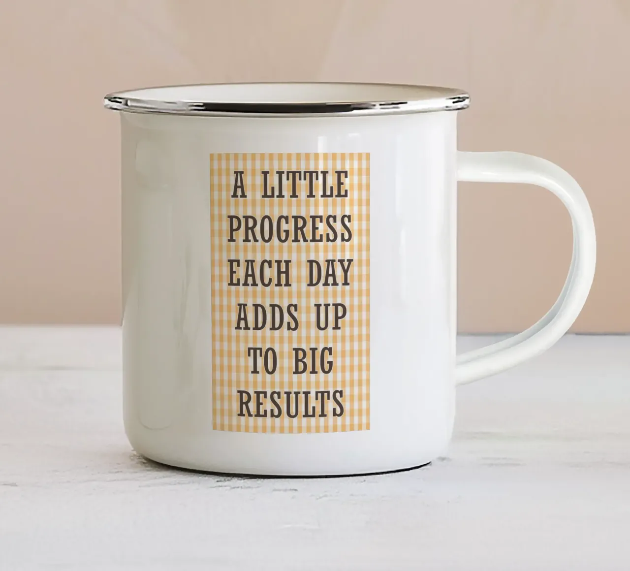 un piccolo progresso ogni giorno tazza in smalto da groogoals