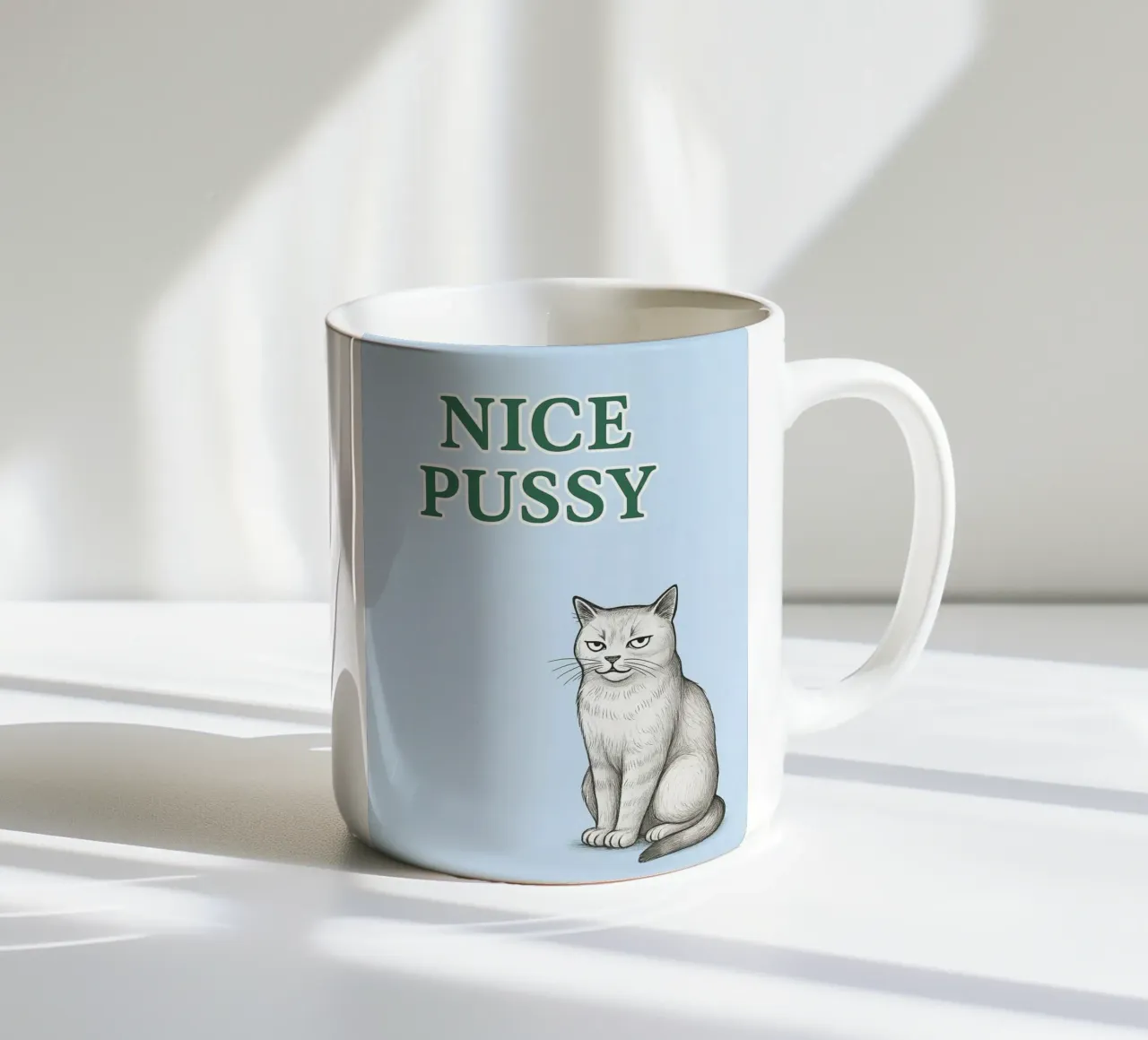 nice cat ceramic mug by groogoals