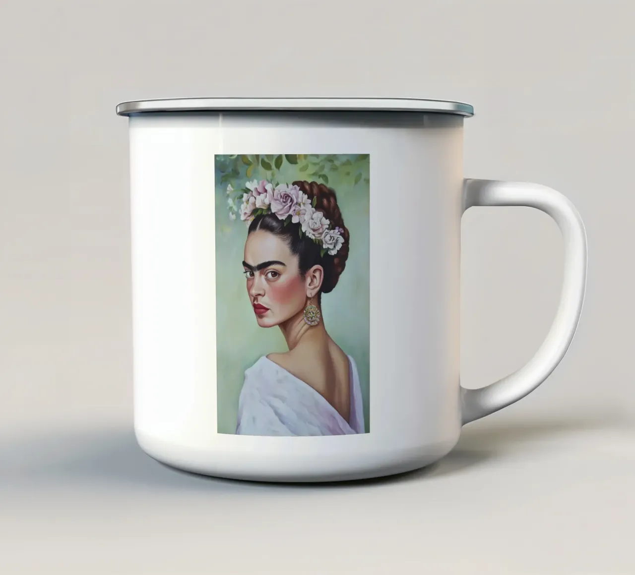 Magia dei fiori con Frida tazza in smalto da Carina Pop & Pastell