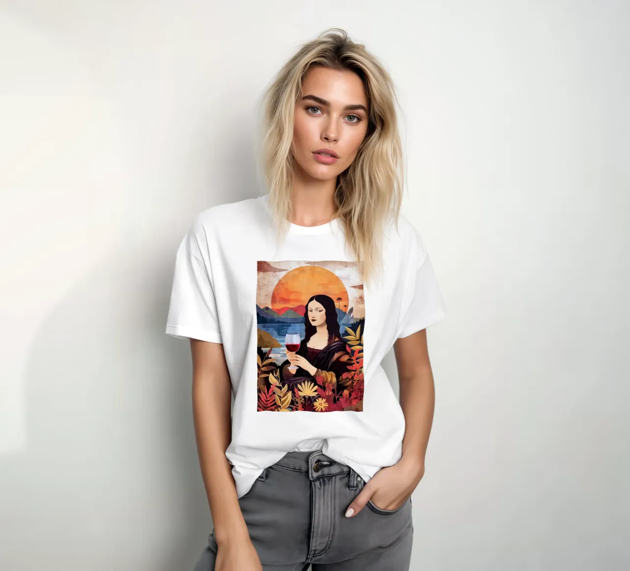 Lisa chill out acquerello pittura digitale t-shirt da Justyna Jaszke JBJart
