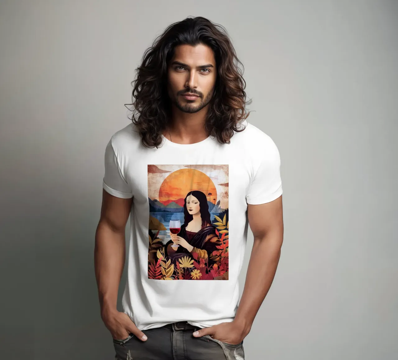 Lisa chill out acquerello pittura digitale t-shirt da Justyna Jaszke JBJart