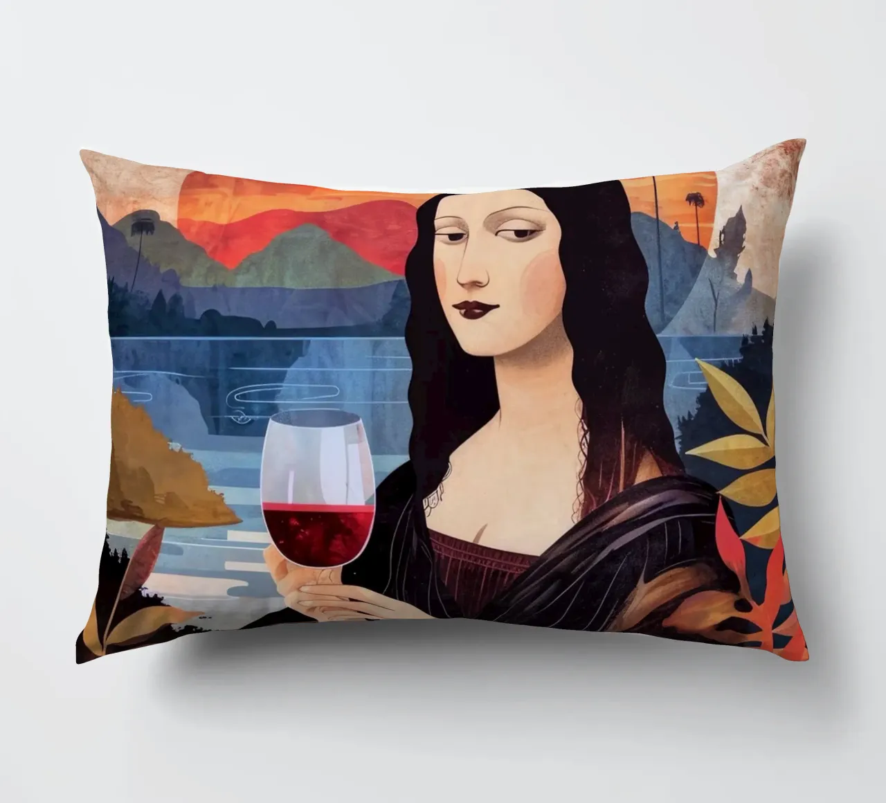 Lisa chill out acquerello pittura digitale cuscino da Justyna Jaszke JBJart