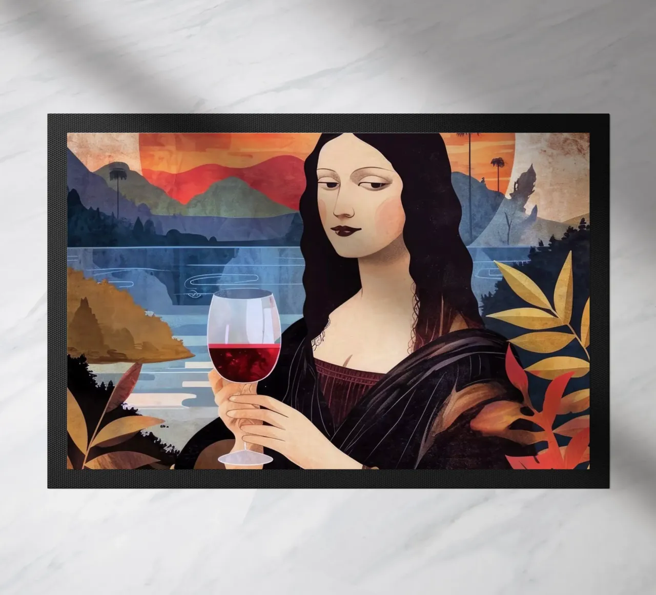Lisa chill out acquerello pittura digitale zerbino da Justyna Jaszke JBJart