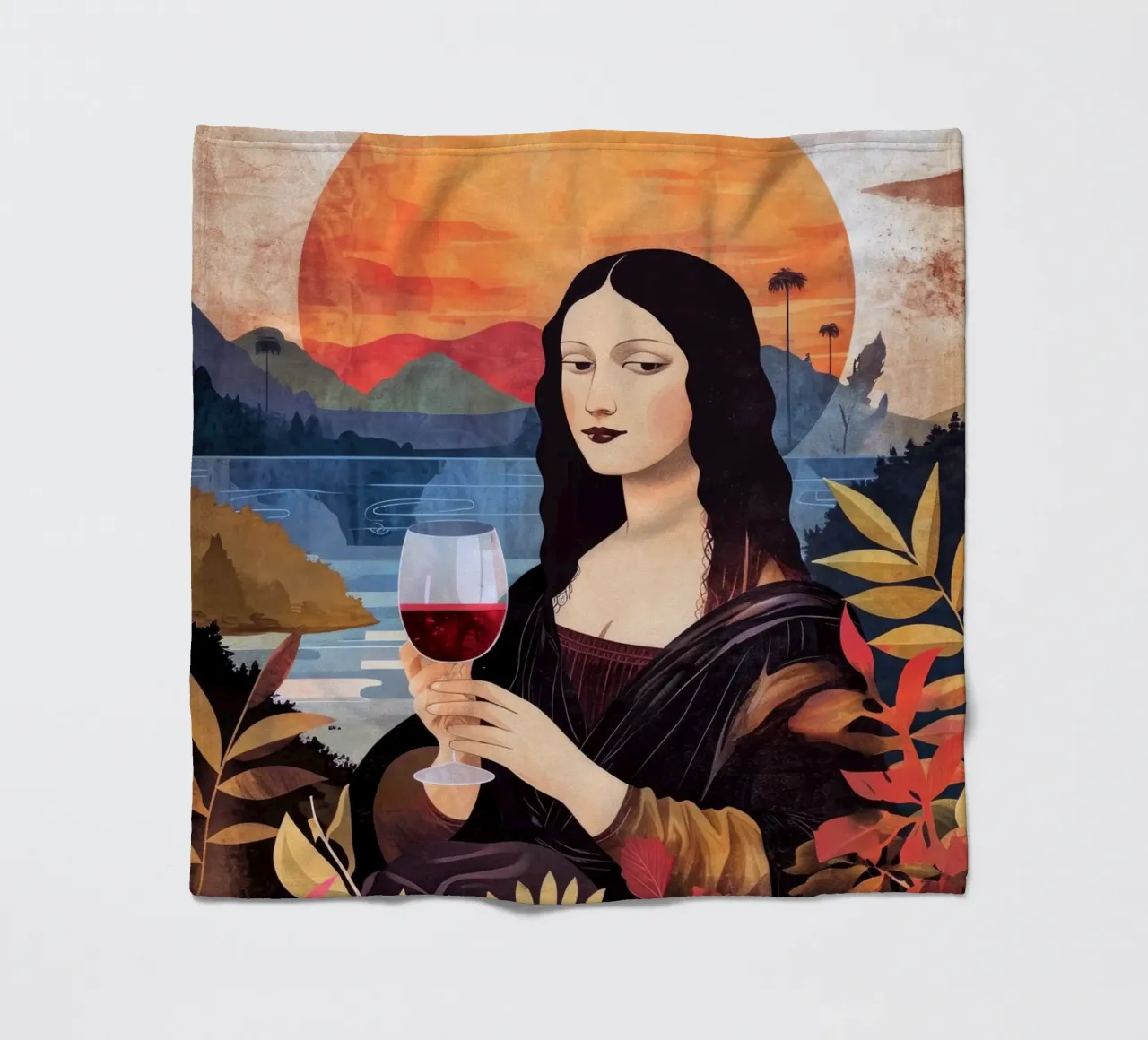 Lisa chill out acquerello pittura digitale coperta in pile da Justyna Jaszke JBJart