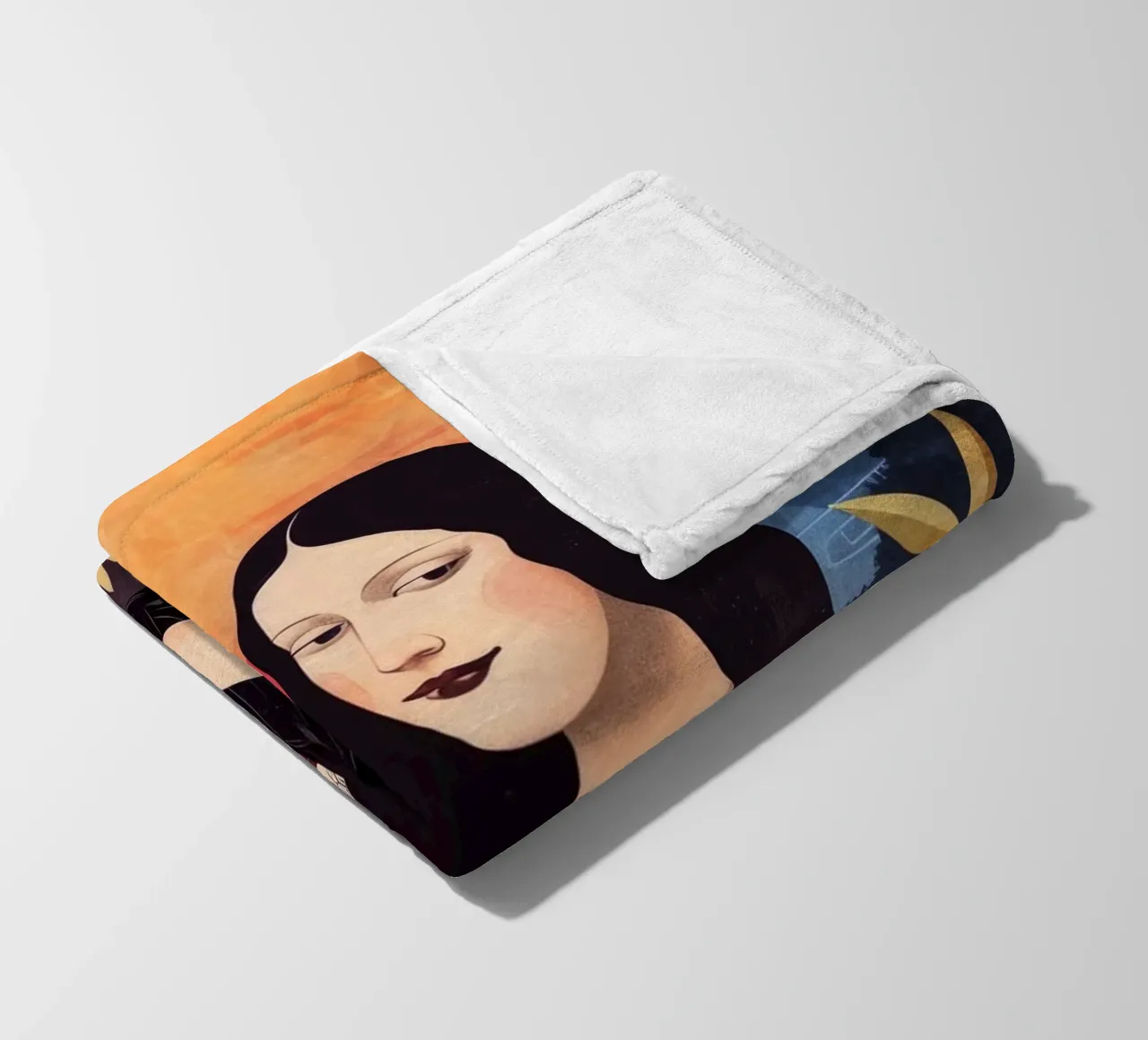 Lisa chill out acquerello pittura digitale coperta in pile da Justyna Jaszke JBJart