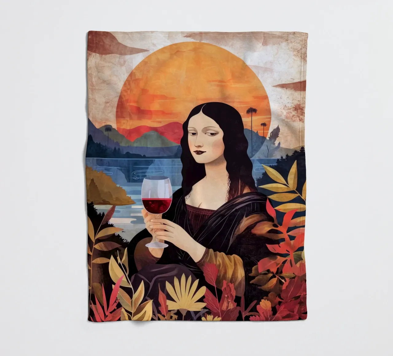 Lisa chill out acquerello pittura digitale coperta in pile da Justyna Jaszke JBJart