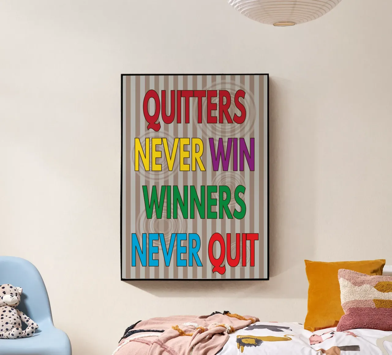 quitters never win acrylic glass by groogoals