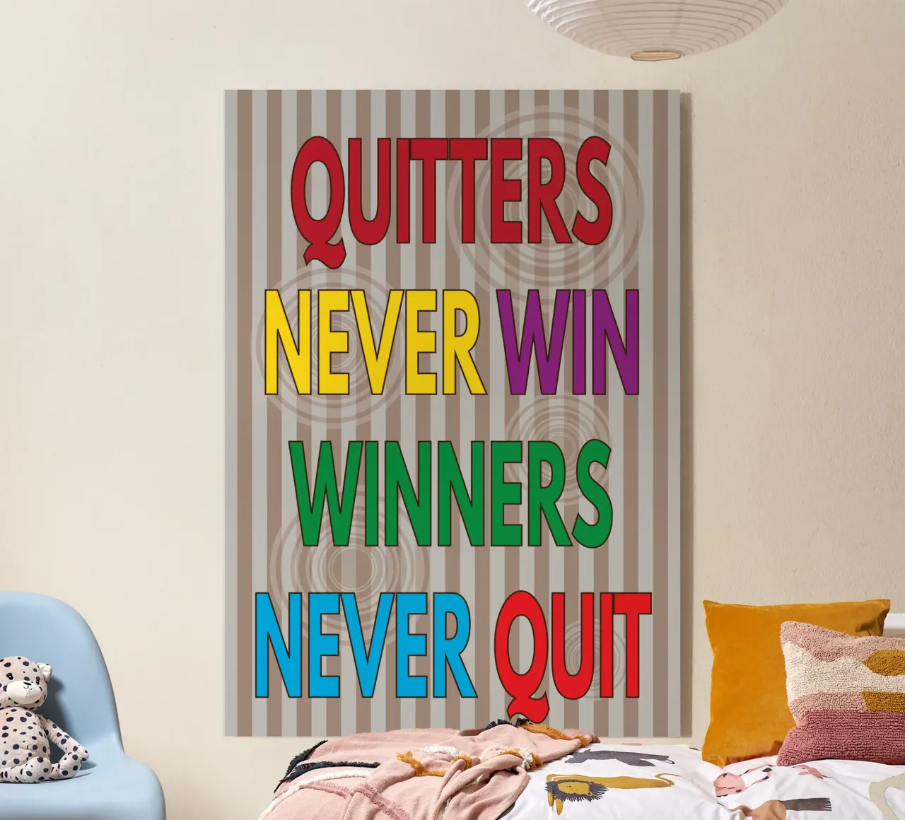 quitters never win acrylic glass by groogoals