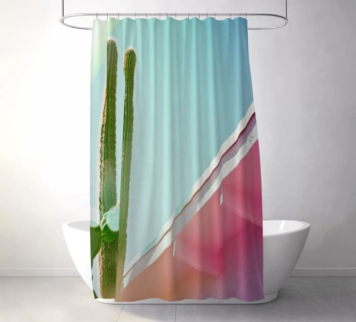 4 douchegordijn van Pink California | Affiches & Posters