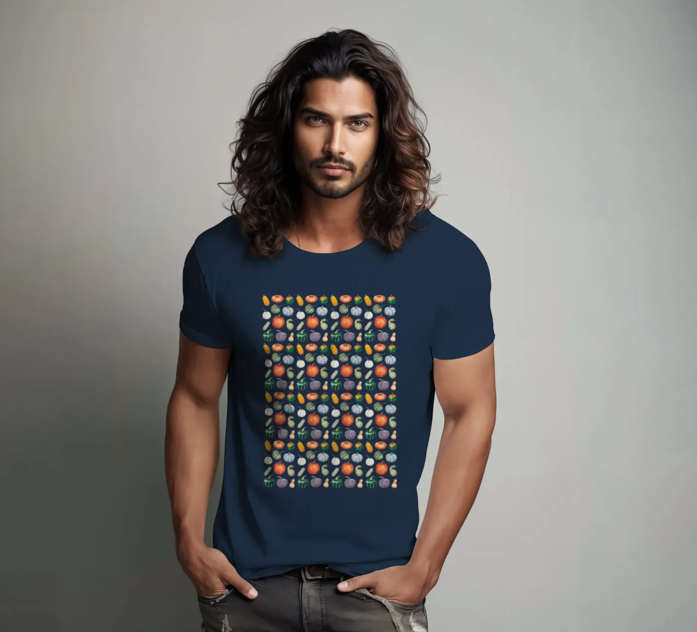 Pumpkin pattern t-shirt by Artsymalistic