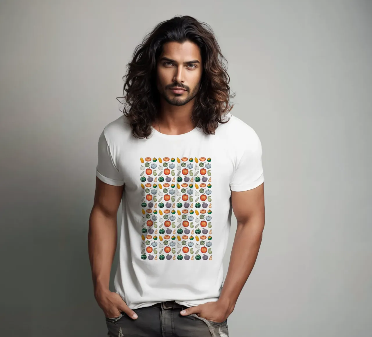Pumpkin pattern t-shirt da Artsymalistic