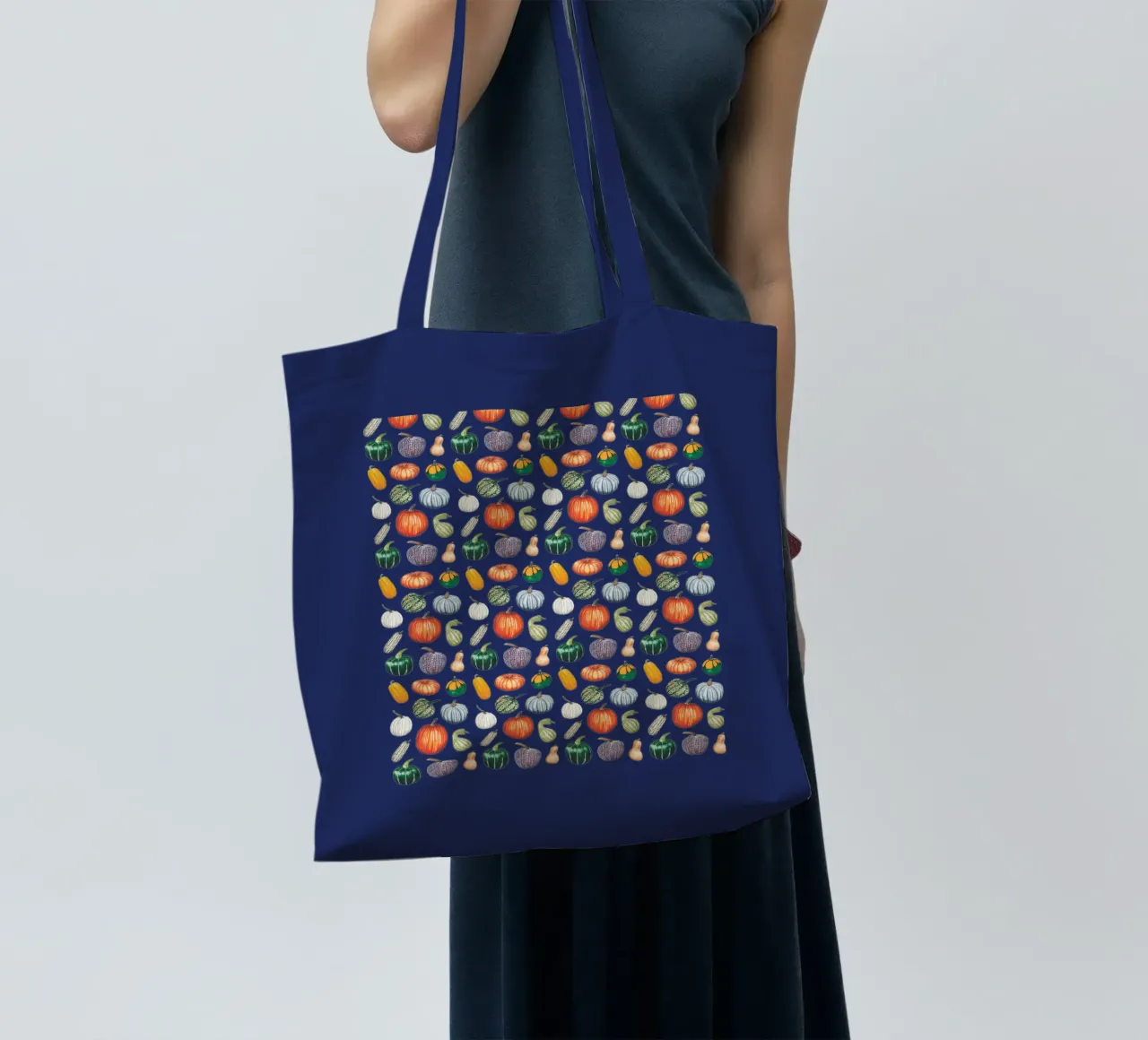 Pumpkin pattern tote bag by Artsymalistic
