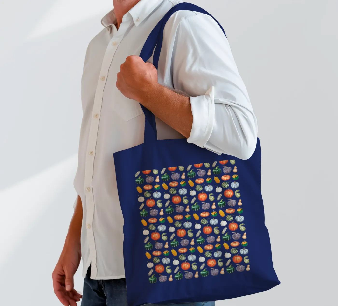 Pumpkin pattern tote bag by Artsymalistic