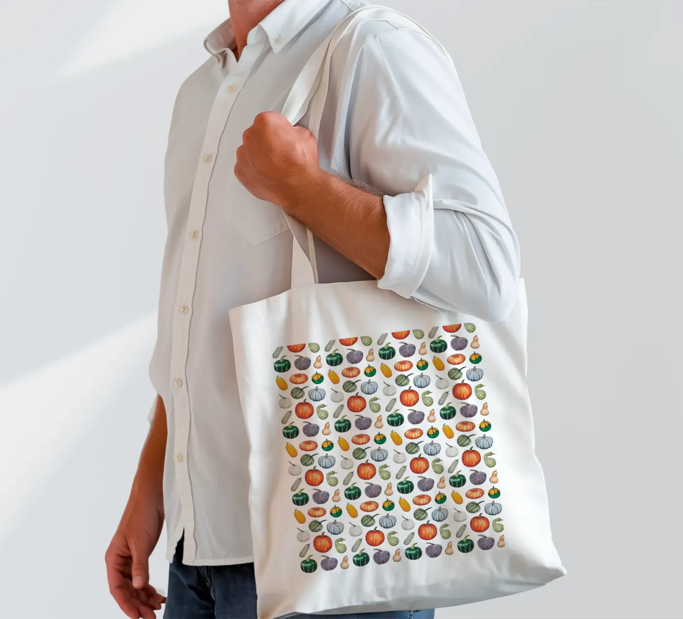 Pumpkin pattern tote bag by Artsymalistic