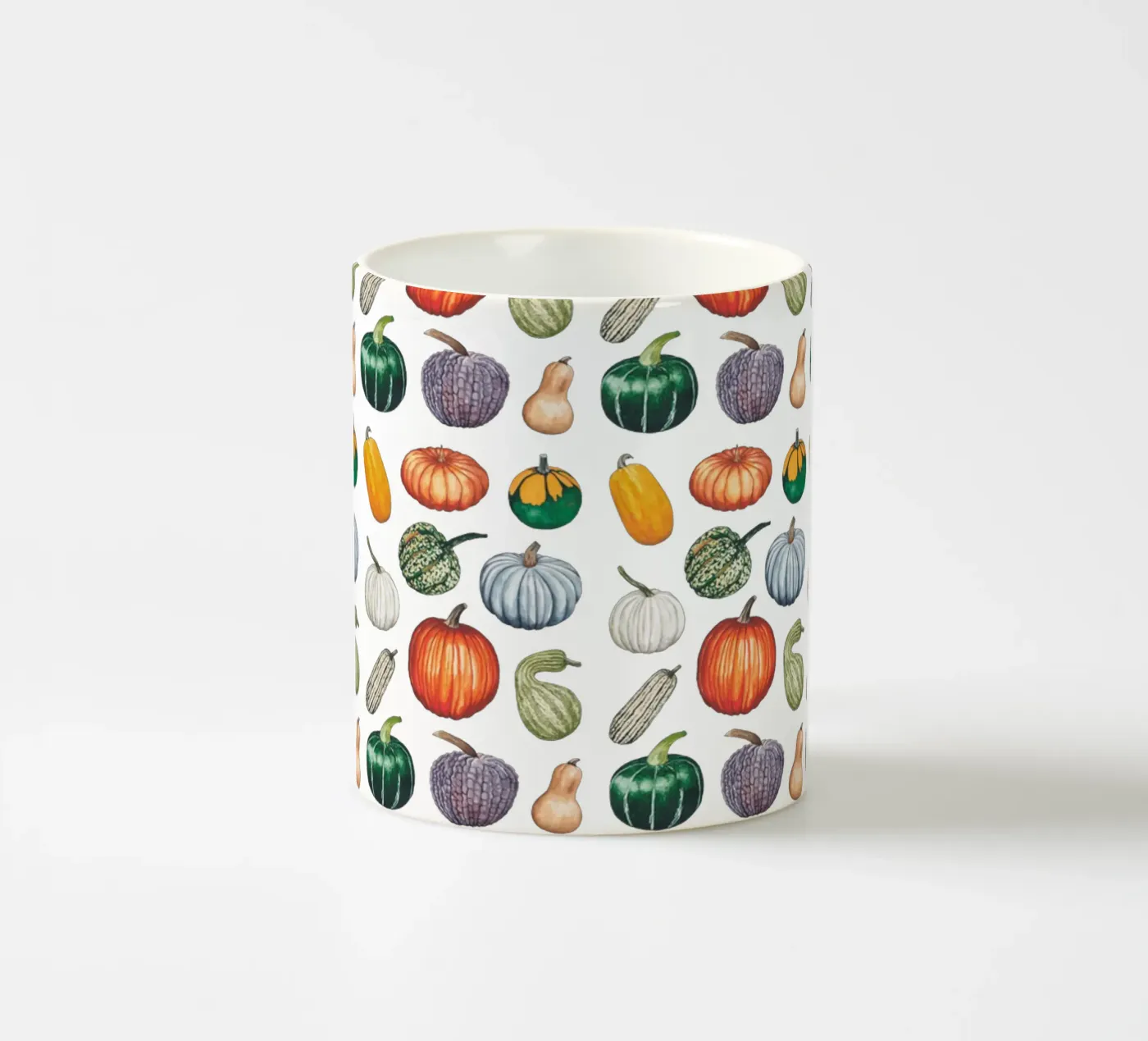 Pumpkin pattern ceramic mug by Artsymalistic