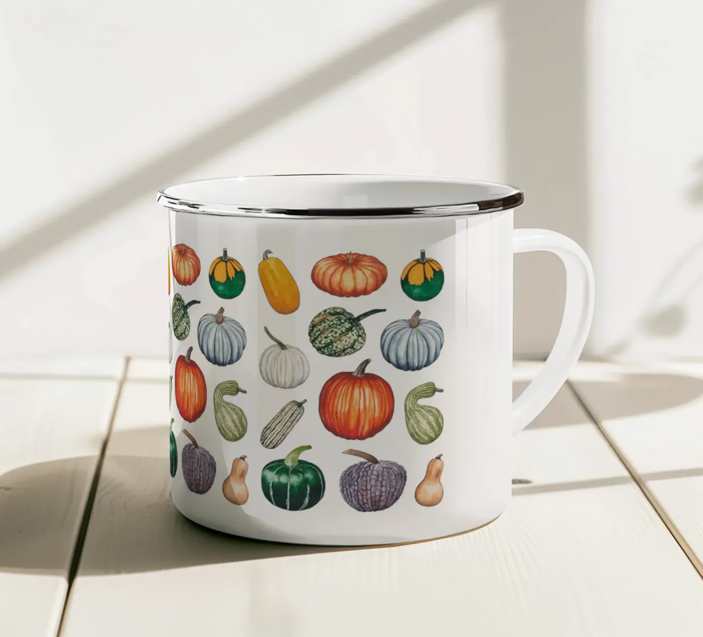 Pumpkin pattern emaille mok van Artsymalistic