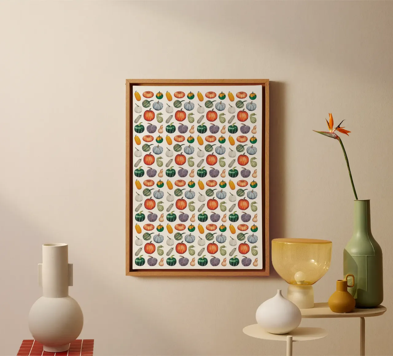 Pumpkin pattern canvas van Artsymalistic