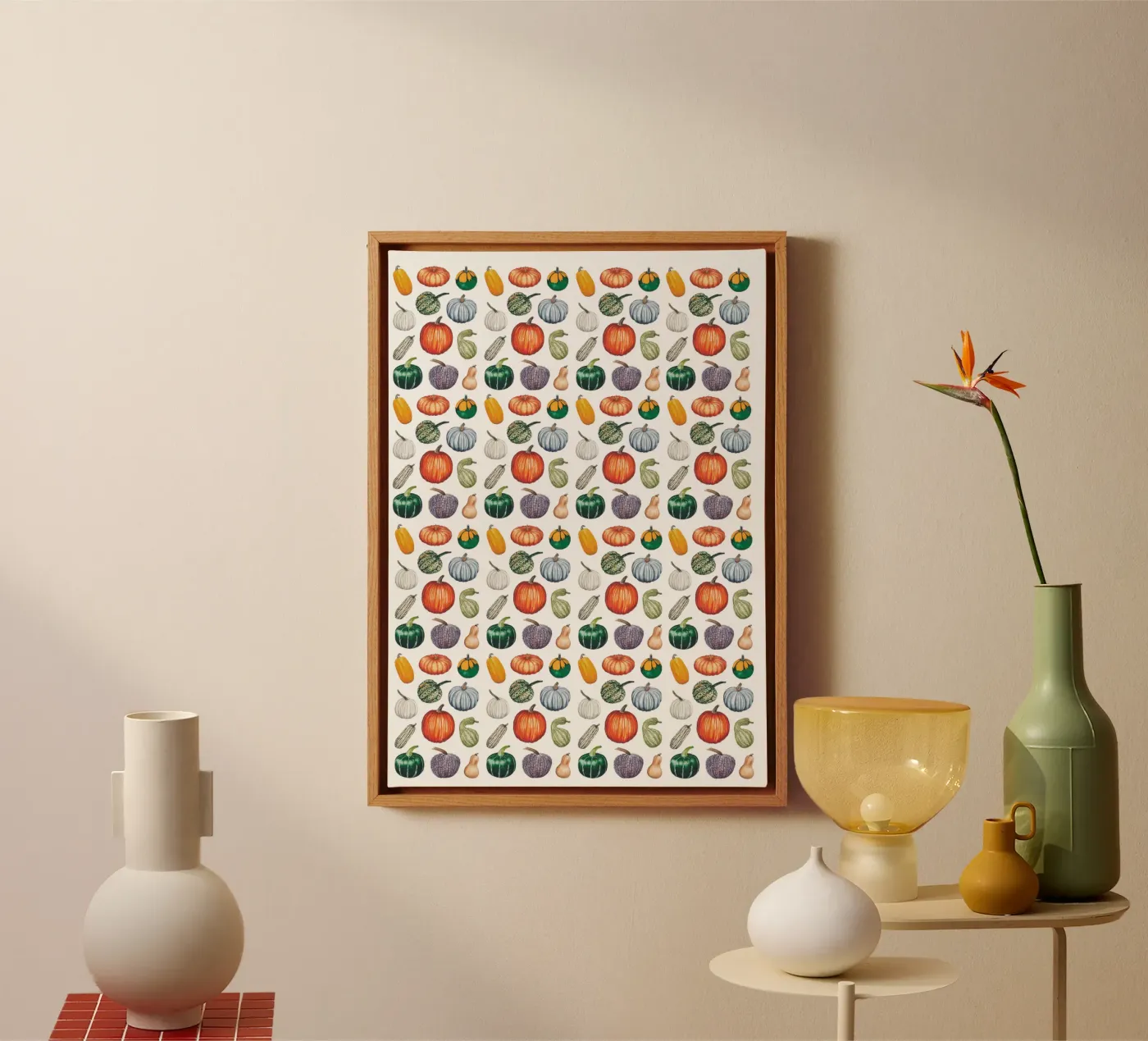 Pumpkin pattern canvas van Artsymalistic