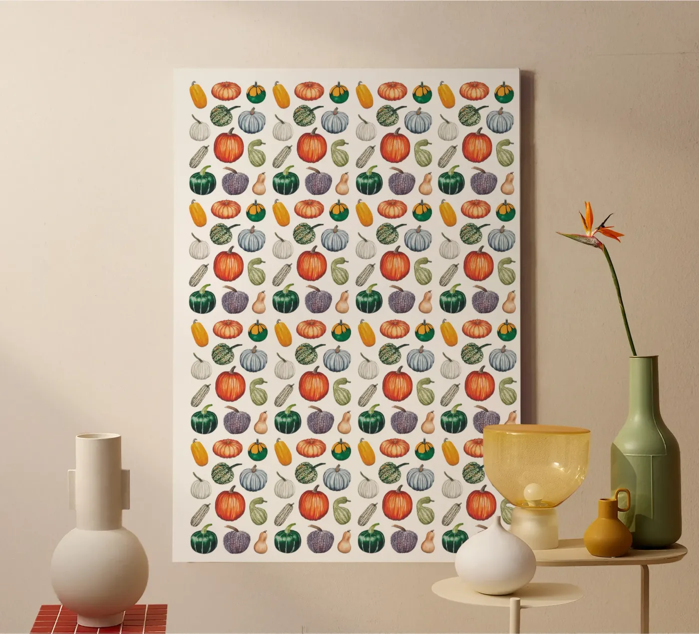 Pumpkin pattern canvas van Artsymalistic
