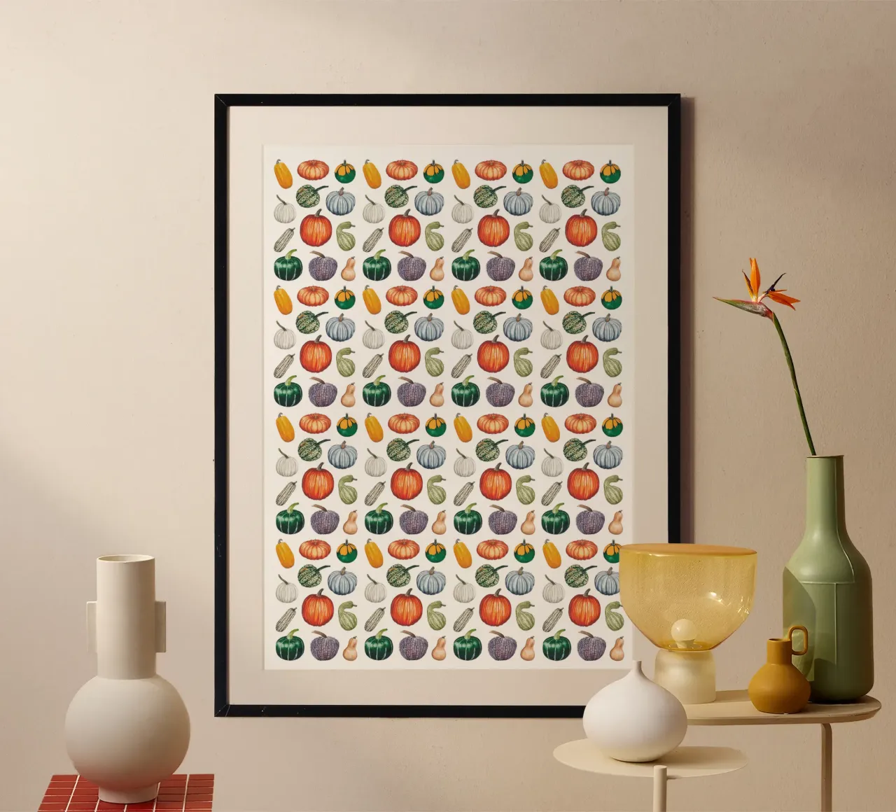 Pumpkin pattern poster de Artsymalistic