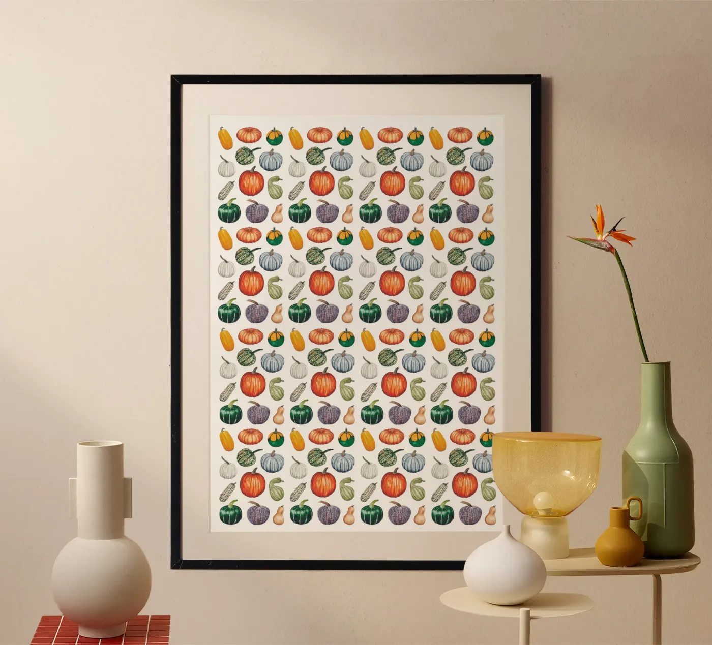 Pumpkin pattern poster by Artsymalistic