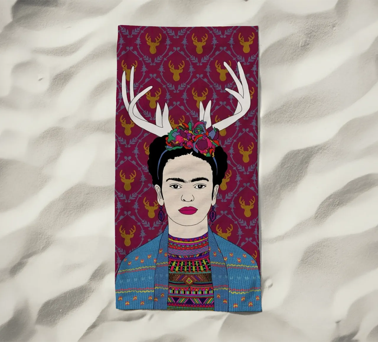 Deer Frida telo mare da Bianca Green