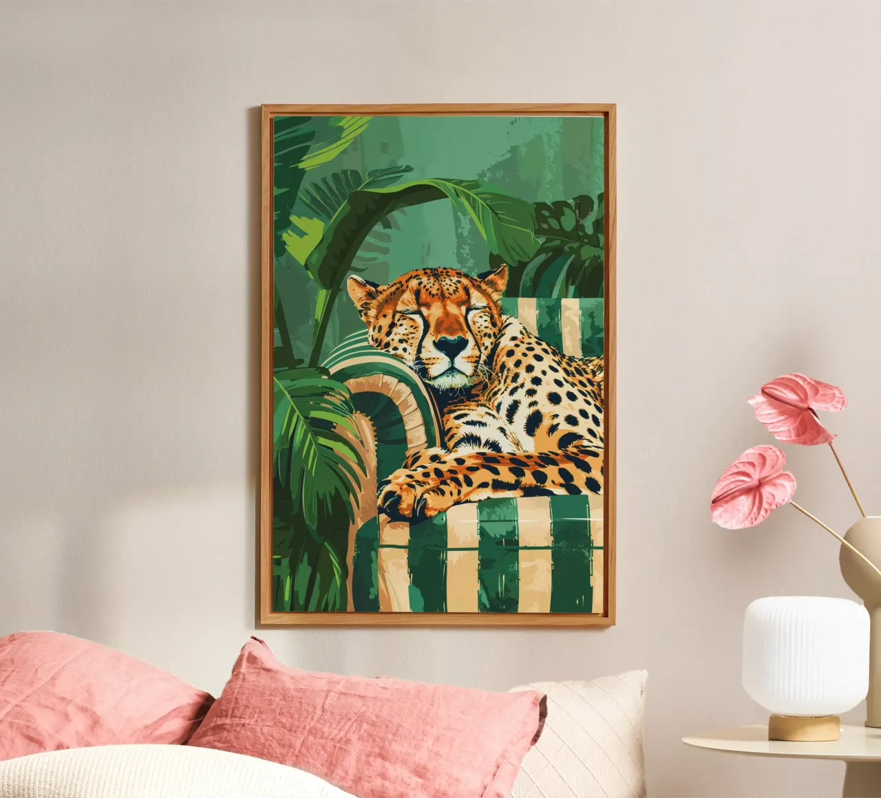 Resting Cheetah in the Jungle alluminio dibond da Mosaic Dialogue