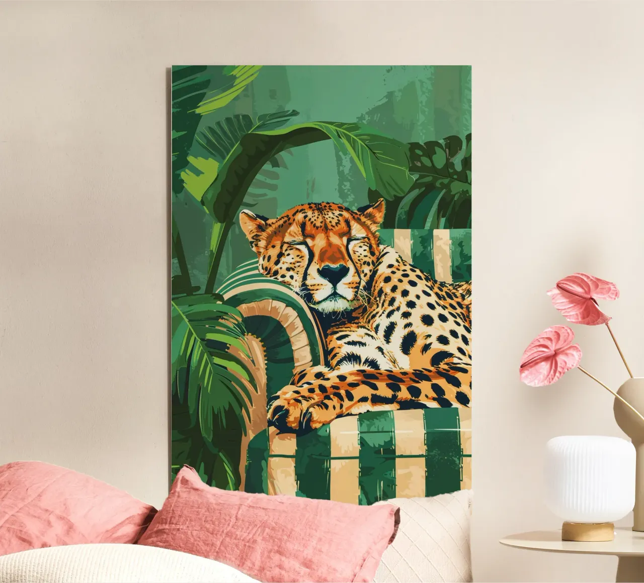 Resting Cheetah in the Jungle alluminio dibond da Mosaic Dialogue