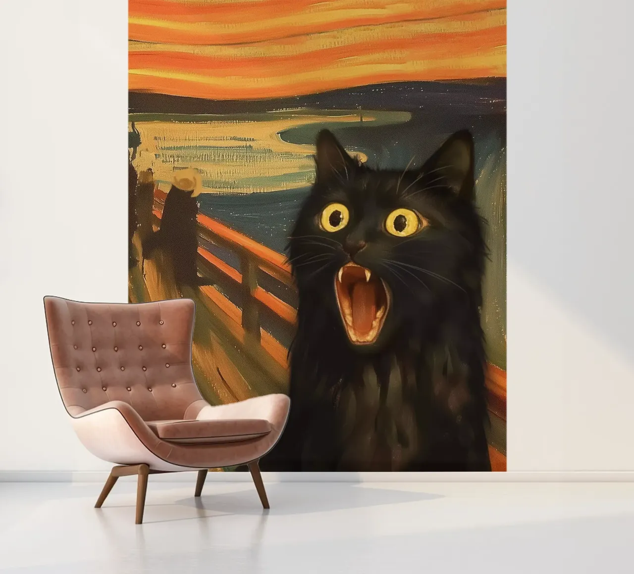 Kitty scream fotobehang van Dikhotomy