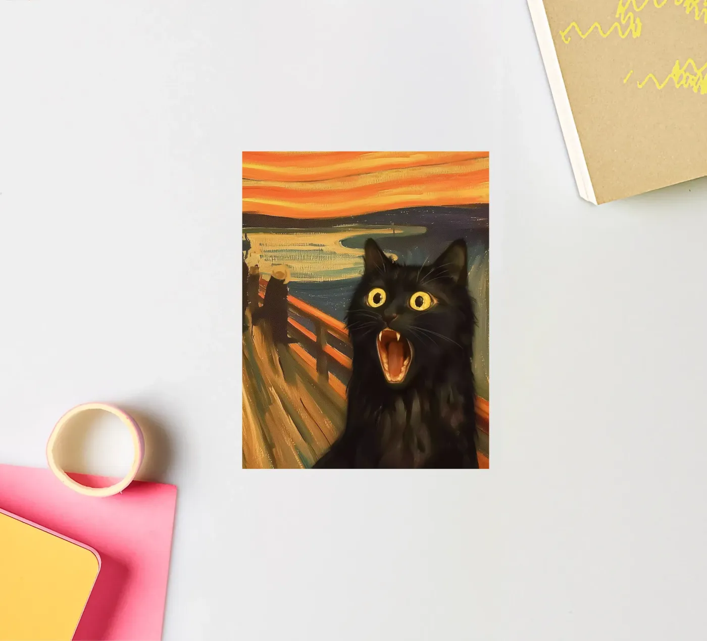 Kitty scream sticker van Dikhotomy