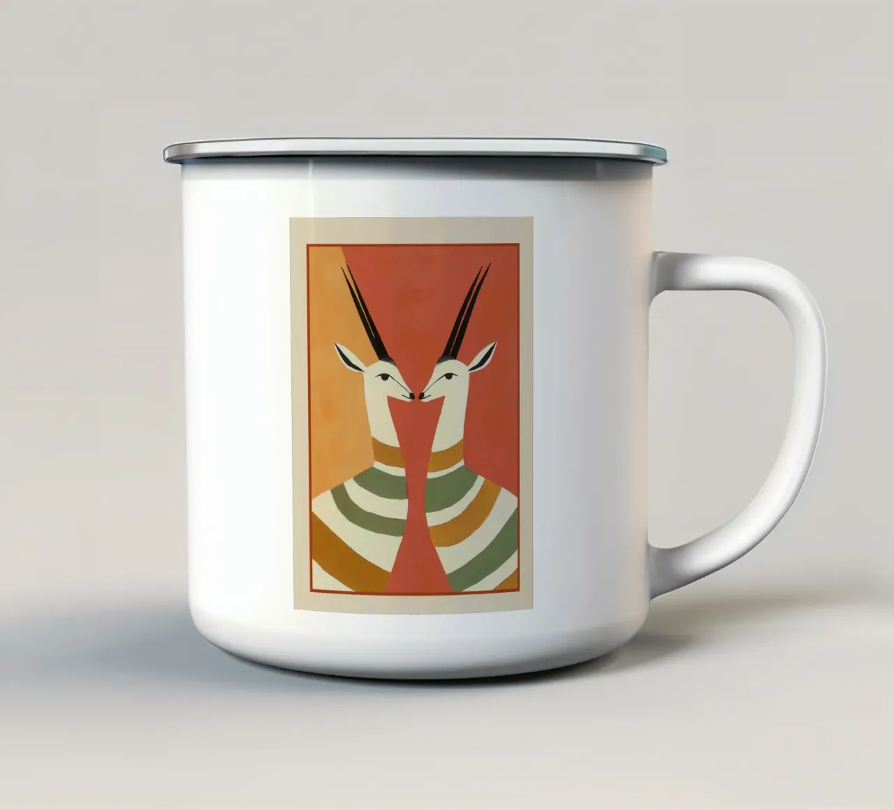 Two Gazelles in Stillness tazza in smalto da cityart