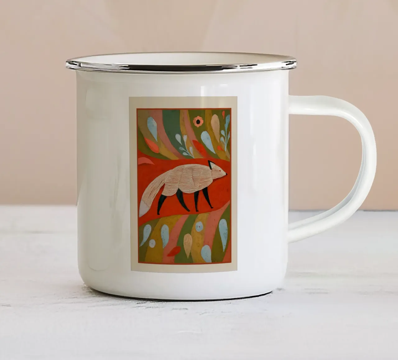 Autumn Fox tazza in smalto da cityart