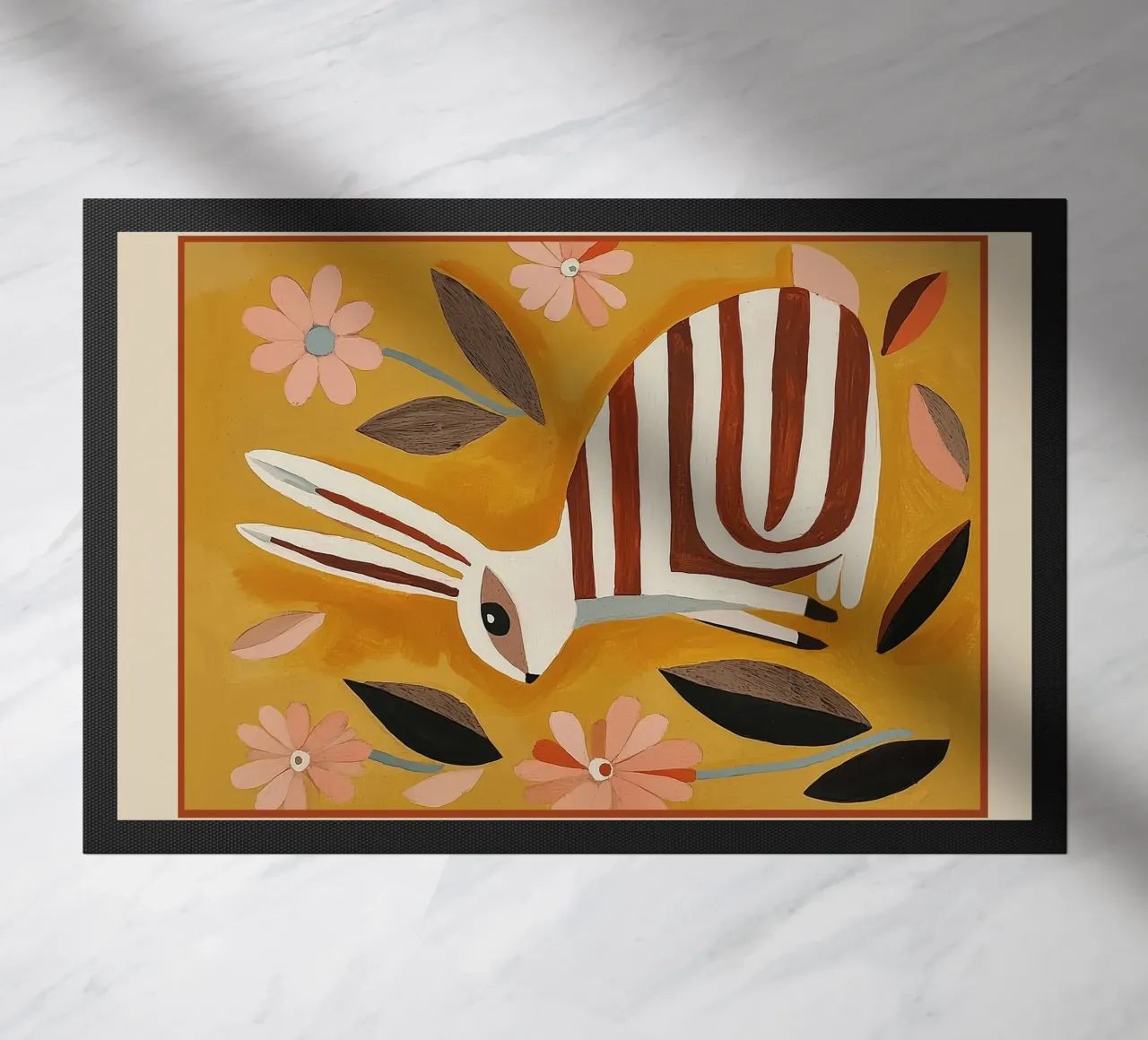 Striped Hare doormat by cityart