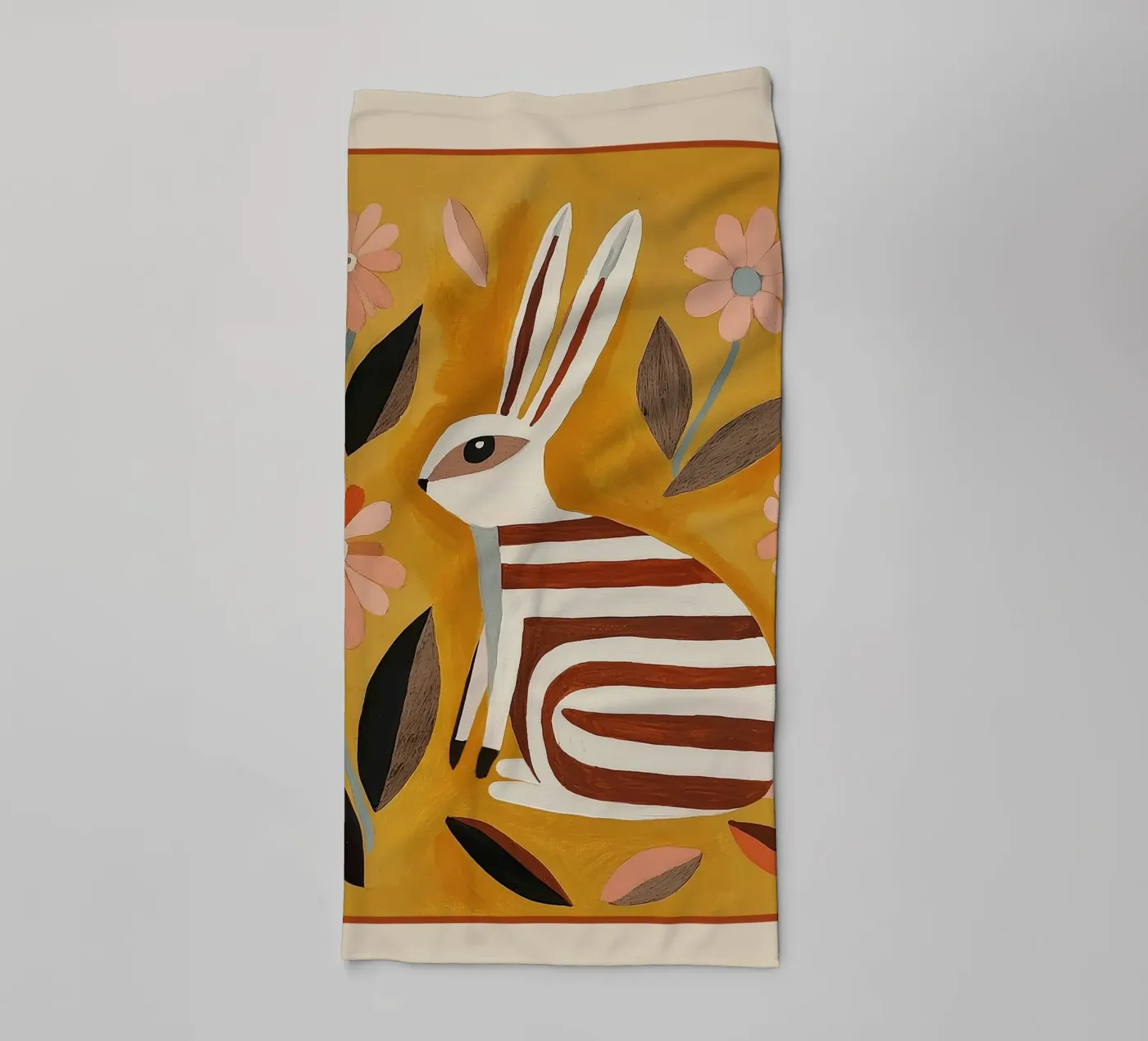 Striped Hare badhanddoek van cityart