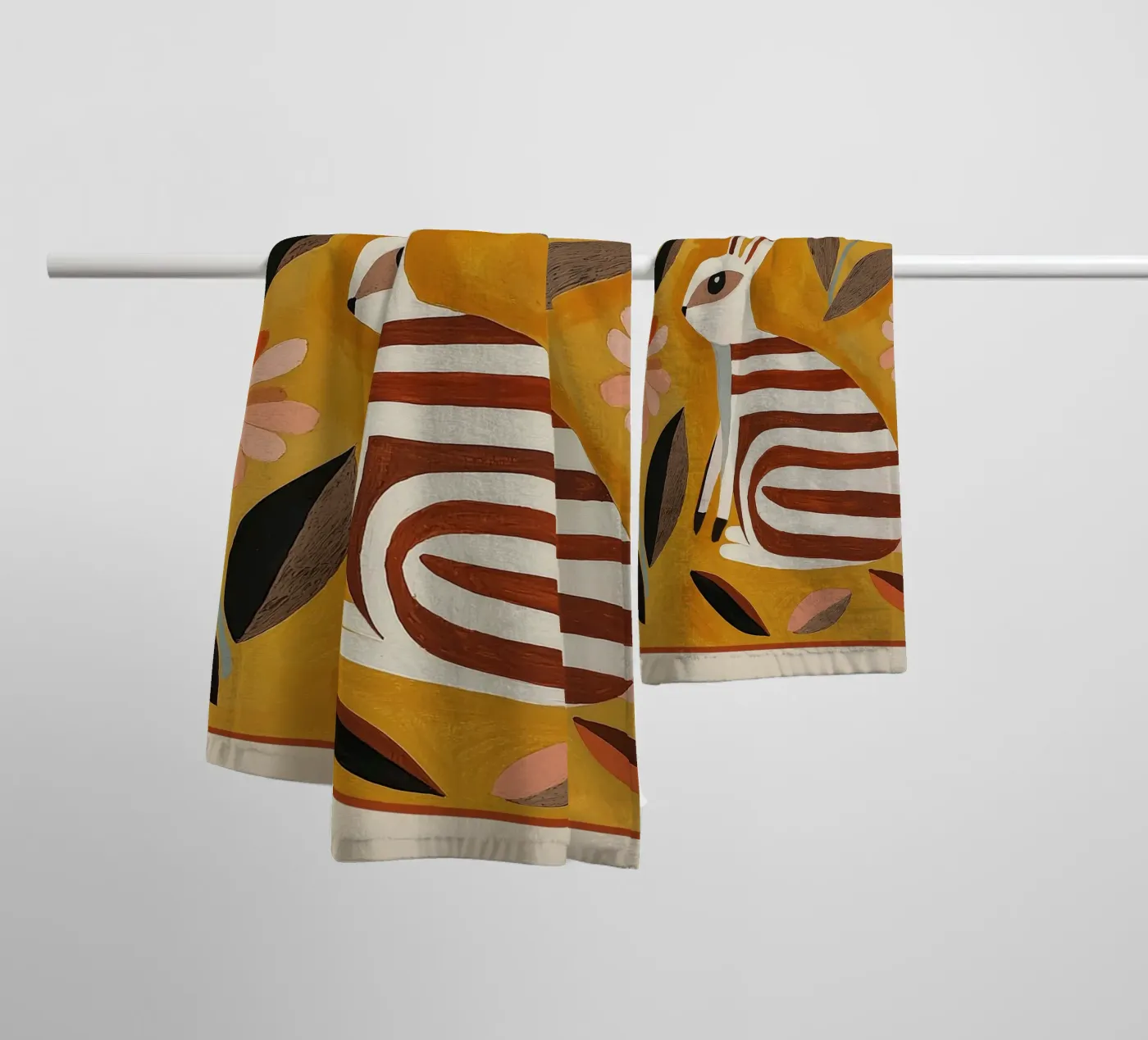 Striped Hare badhanddoek van cityart