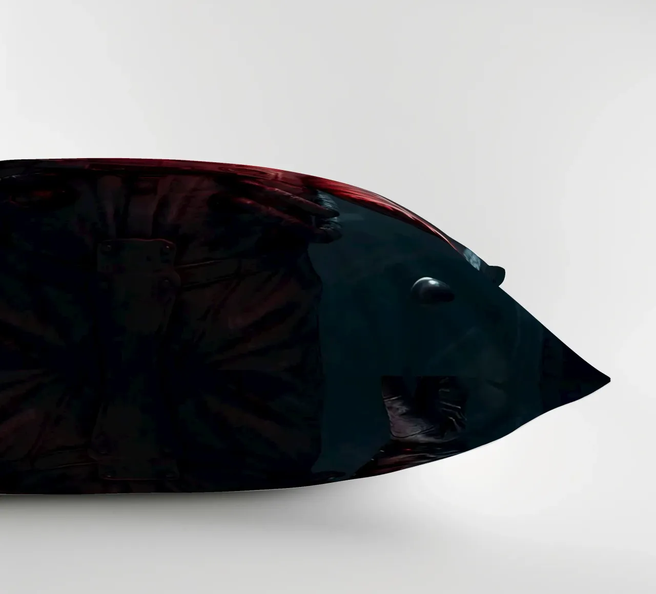 Astronauta di luce con in mano una farfalla in un futuro oscuro cuscino da Cosmic Reverie Creations