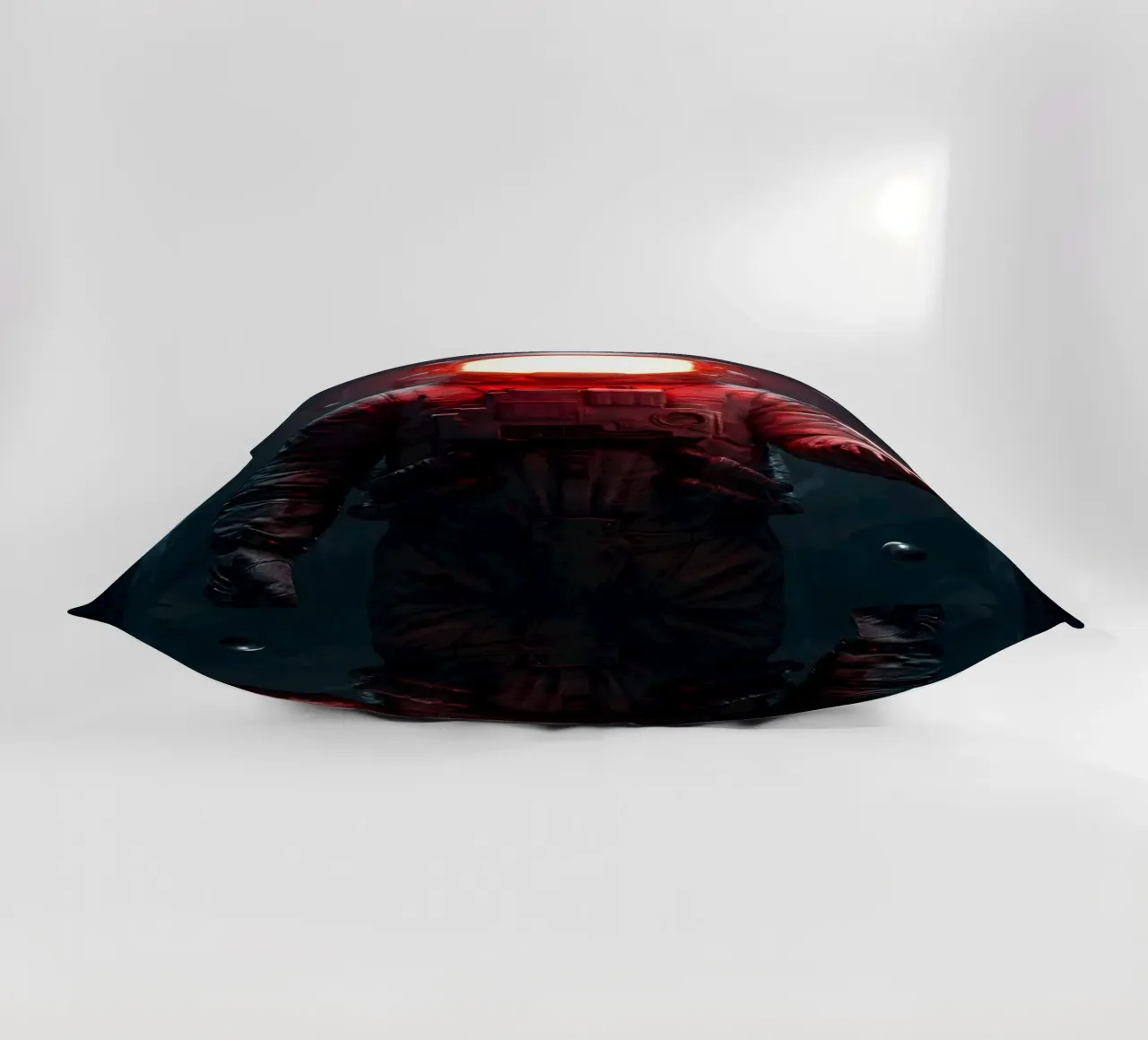 Astronaut des Lichts hält einen Schmetterling in einer dunklen Zukunft Kissen von Cosmic Reverie Creations