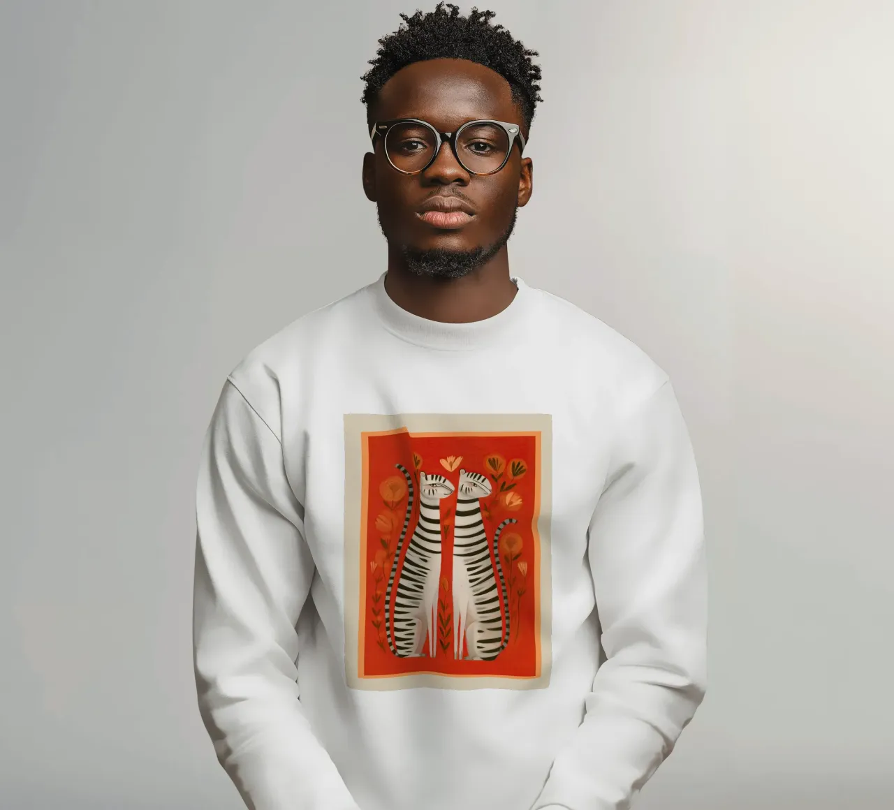 Striped Cat Pair felpa da cityart