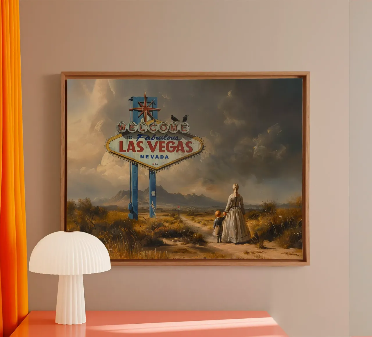 Lost in Vegas canvas met Baklijst van Dikhotomy