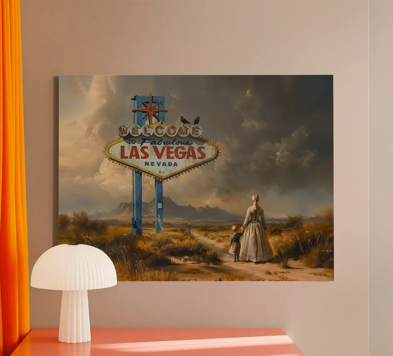 Lost in Vegas canvas met Baklijst van Dikhotomy