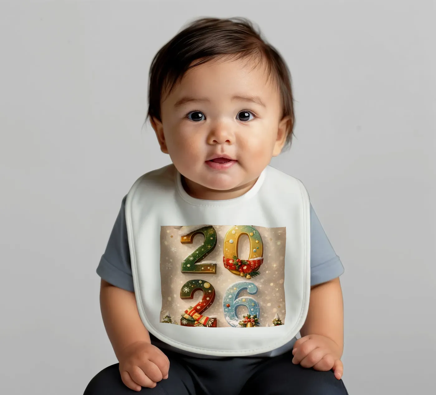 Hallo 2026 baby slabbetje van Nordic Noel Studio