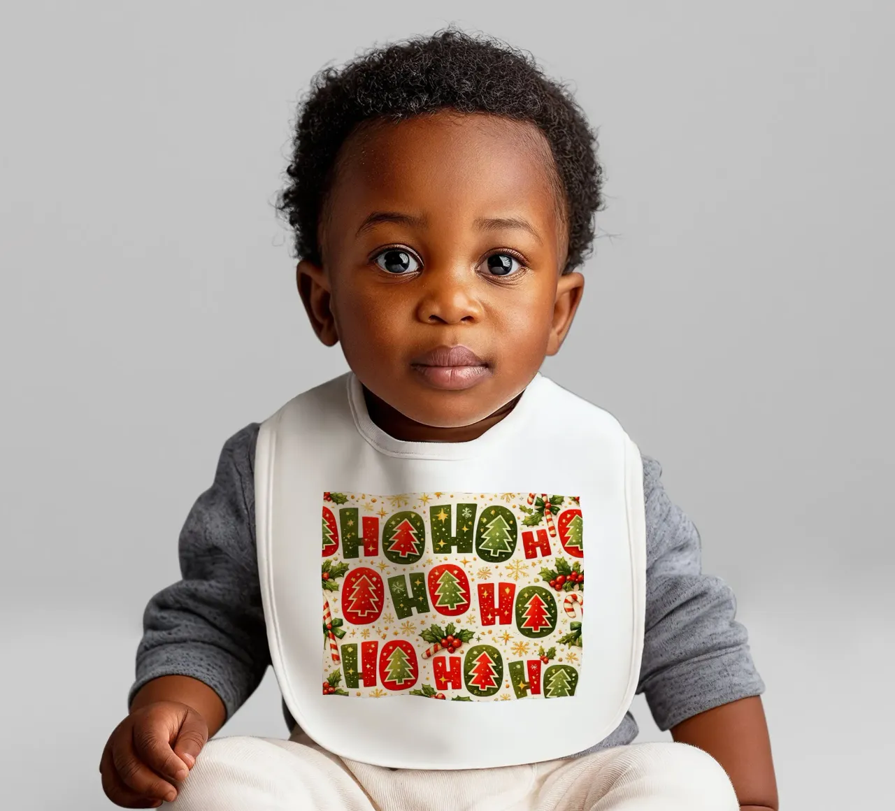 “Ho Ho Ho” Pattern bavaglino da Nordic Noel Studio
