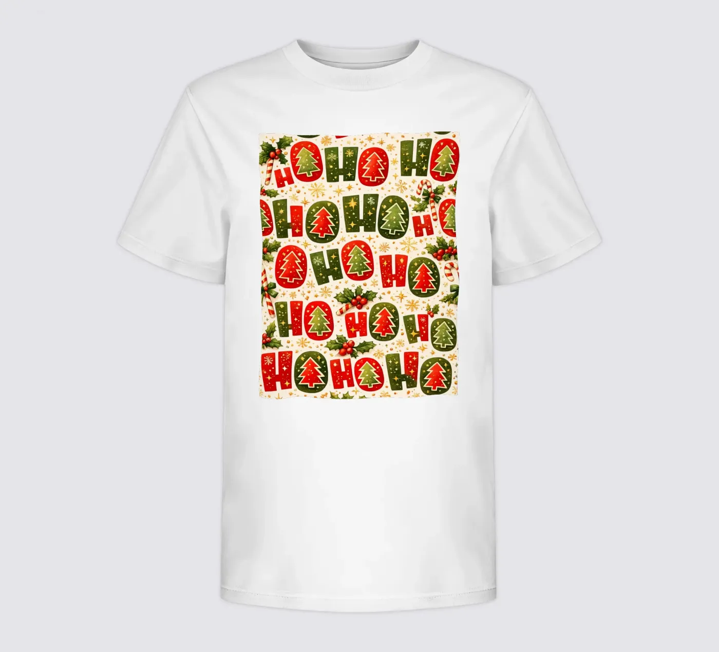 'Ho Ho'-patroon kinder t-shirt van Nordic Noel Studio